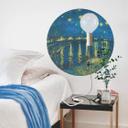Sticker Mural rond van Gogh - Nuit étoilée 1888