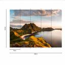 PadarIslandscape tapet i grøngrå - non-woven tapet Designwalls 2 - 2,55 x 3,5 m