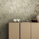 Botanisk tapet grøn beige - eksotisk Ikke-vævet tapet med blade - tapet med mønster