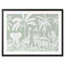 Póster animales de la jungla en verde tropical - Kikki Belle