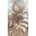 Fototapet Monstera Leaves Beige Gold - Tropisk design blankt - kan udvides