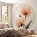 Tapet cirkel Treechild - Delicate Flowers - vliesetapet/selvklæbende non-woven tapet