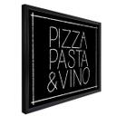Póster Pizza Pasta & Vino negro
