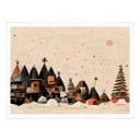 Plakat Vinter - juleby - træbarn