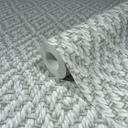 non-woven tapet i 3D diamantmønster flettet grå tekstil look
