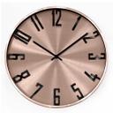 Moderne Wanduhr im Metallic-Look aus Aluminium, roségold | Ø 30 cm