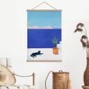 Póster de tela Siesta con gato junto al mar - Rivers