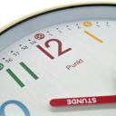 Analogt læringsur børneværelse vægur stille børneur til dreng pige trælook Ø30 cm
