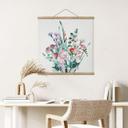 Póster de tela Ramo de flores silvestres en primavera - Goed Blauw - Cuadrado