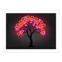 Póster con aspecto de neón | Árbol con corazones rojos - Mielu