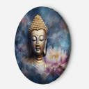 Rundt lærredsbillede Buddha og zenblomster