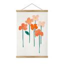 Tekstil plakat Små blomster i ferskenfarver - Kubistika