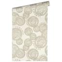 Versace luksus tapet i creme og beige non-woven tapet medusa hoved design