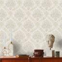 Papel pintado ornamentos blanco, plata - papel pintado tejido-no tejido barroco clásico para salón