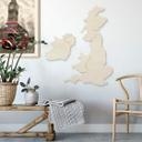 Décoration murale en bois placage peuplier - Carte du Royaume-Uni