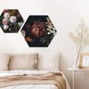 Hexagon Dibond Bouquet of Red Flowers