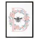 Póster abeja con corona de flores - inspirado en Bridgerton