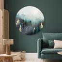 Tableau sur verre rond SpaceFrog Designs - Forêt brumeuse