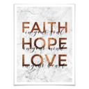 Póster con aspecto de cobre - Faith Hope Love