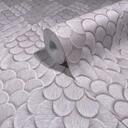 Ikke-vævet tapet blomster, 3D-look geometrisk mat i grå 