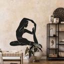 Wallsticker yoga konge due silhuet ensfarvet