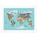 Plakat Braun - World Map