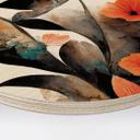Cuadro de madera amapolas rojas coral - Treechild - Redondo