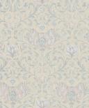 Papel pintado no tejido con flores, hojas ornamentales beige brillante floral