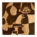 Póster de tela Composición abstracta en cálidos tonos tierra - Al Dafai - Cuadrado