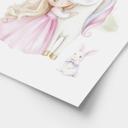 Póster para niños - Princesa y unicornio en un cuento de hadas