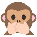 Muursticker Emoji Speak no Evil Monkey