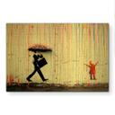 Geborsteld Alu-Dibond met goud-, zilver- & kopereffect - Coloured Rain - Banksy