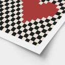 Póster de ilusión óptica: Corazón en estilo píxel - Kerr-Dineen