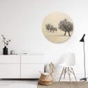 Cuadro de madera Carrillo Lopez - Paisaje blanco - Redondo