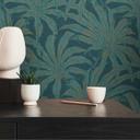 Papel pintado Planta azul claro brillante dorado - papel pintado con motivos de jungla 