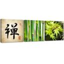 3 stykke lærred Print Asia Relaxing Zen Bamboo