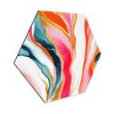 Hexagon Dibond Farverig abstrakt marmorering - Gokhale