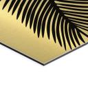 Geborsteld Alu-Dibond met goud-, zilver- & kopereffect - Tropische palmbladeren