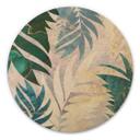 Cuadro de madera Hojas de palmera exóticas en verde dorado - Manovski - Redondo