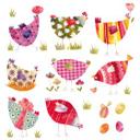 Muursticker set Blanz – Bonte Hanen