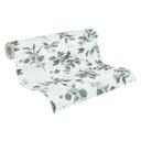 Papel pintado acuarela floral verde gris - Papel no tejido con hojas - Muestra botánica
