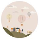 Vinilo decorativo Globos aerostáticos de colores en el cielo - Lisboa - Redondo