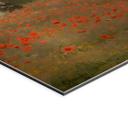 Geborsteld Alu-Dibond met goud-, zilver- & kopereffect - Klaprozenveld bij Argenteuil - Monet