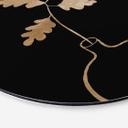 Tableau sur alu-Dibond rond 1X Studio - Feuilles de chêne doré dans un vase