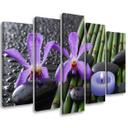 5 stykke lærred print bambus Zen blomst lys