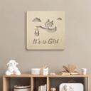 Decoración de madera para bebé - Es una niña - Álamo