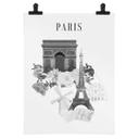 Love your City - Paris schwarz-weiß Poster Zeichnung
