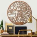 Mapa de la ciudad de Berlín en madera de caoba artística