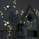 Wallsticker Baby elefant med hjerter (blå) som er selvoplysende i mørke - vægprint