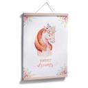 Póster Kvilis - Dulces sueños - Unicornio con corona de flores